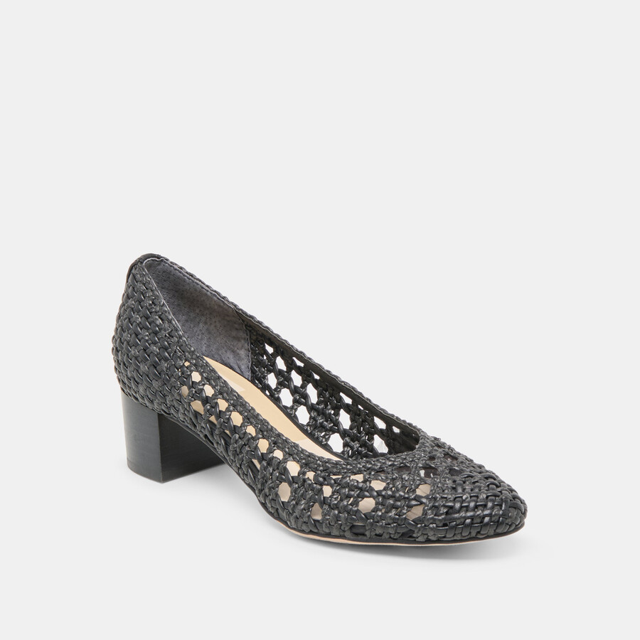 lula heels rafia intrecciata nera