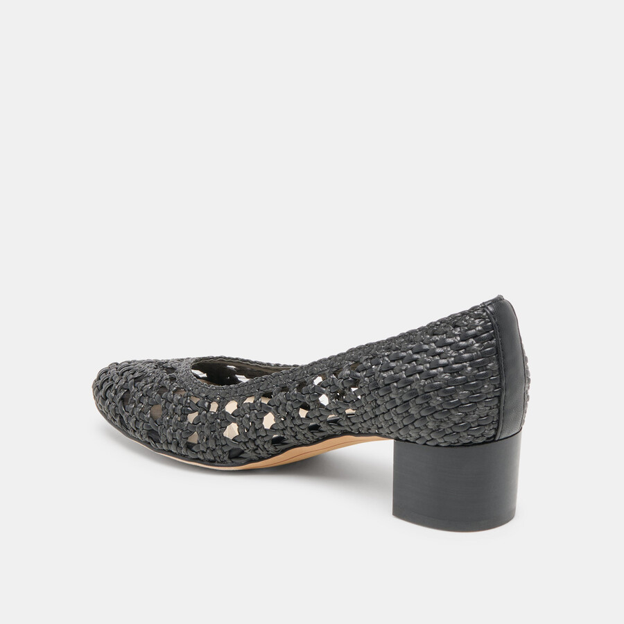 lula heels rafia intrecciata nera