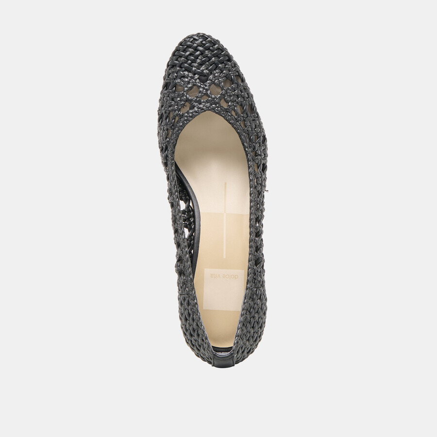 lula heels rafia intrecciata nera