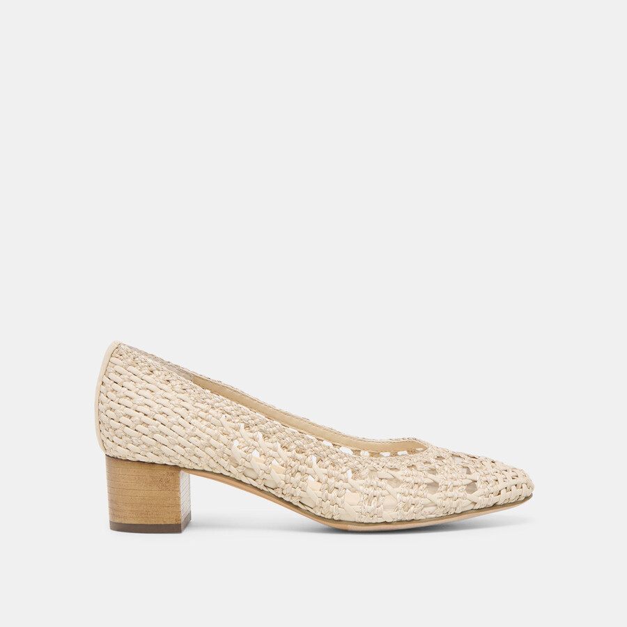 lula heels ivory multi woven rafia