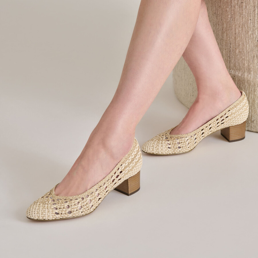 lula heels ivory multi woven rafia