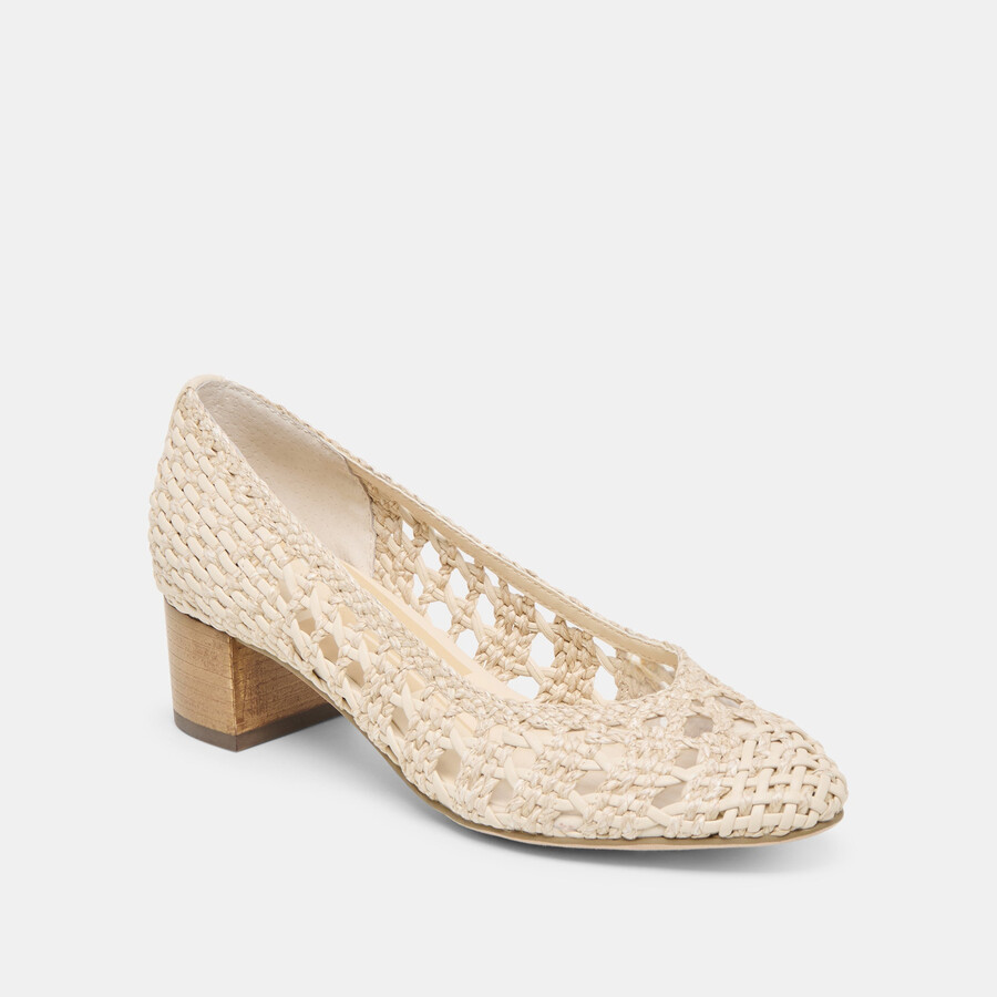 lula heels ivory multi woven rafia