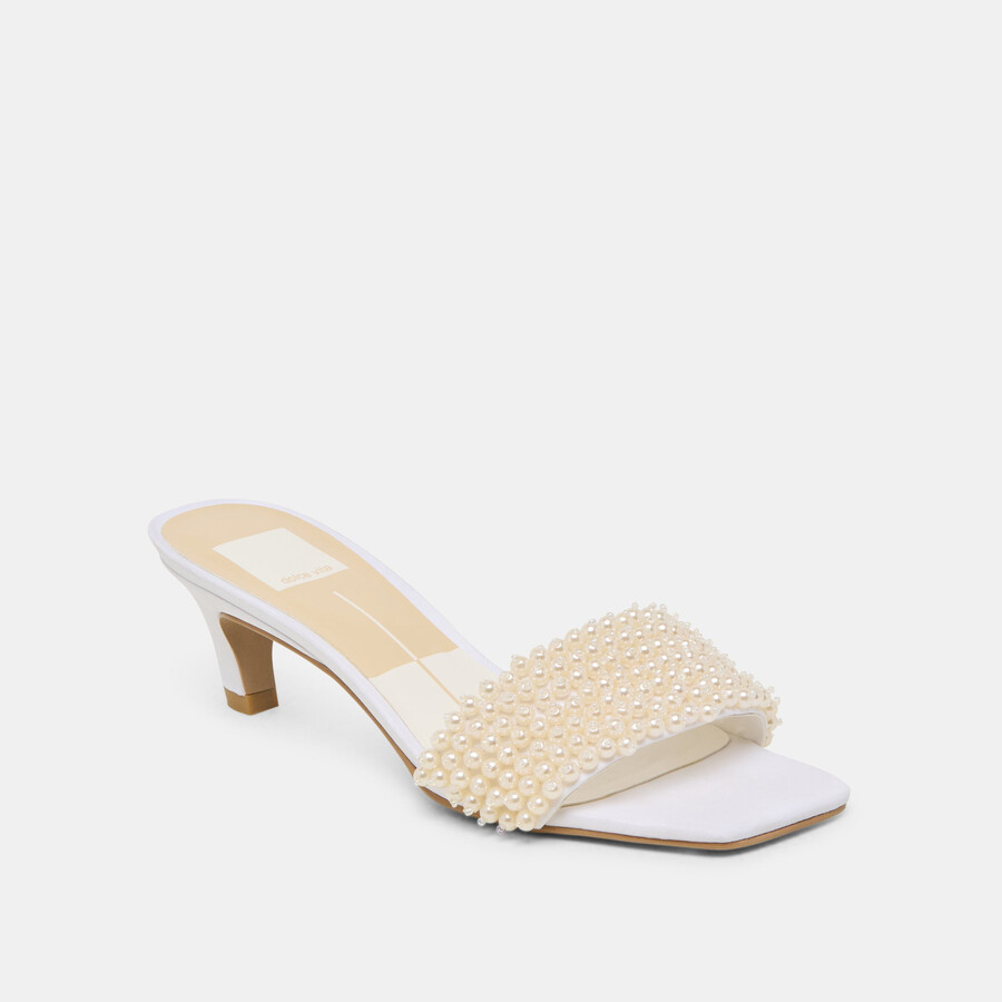 tacchi rexa pearl in raso bianco sporco