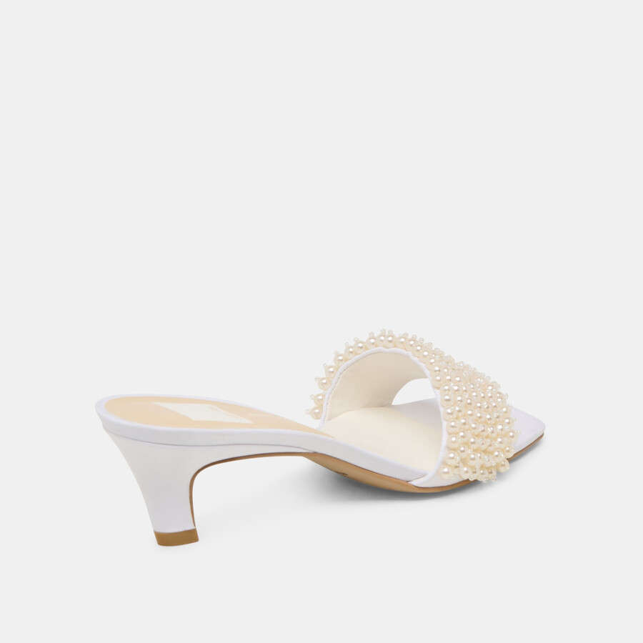 tacchi rexa pearl in raso bianco sporco