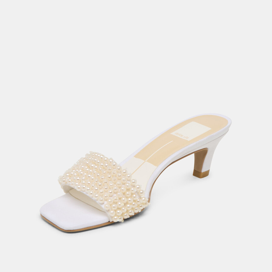 tacchi rexa pearl in raso bianco sporco