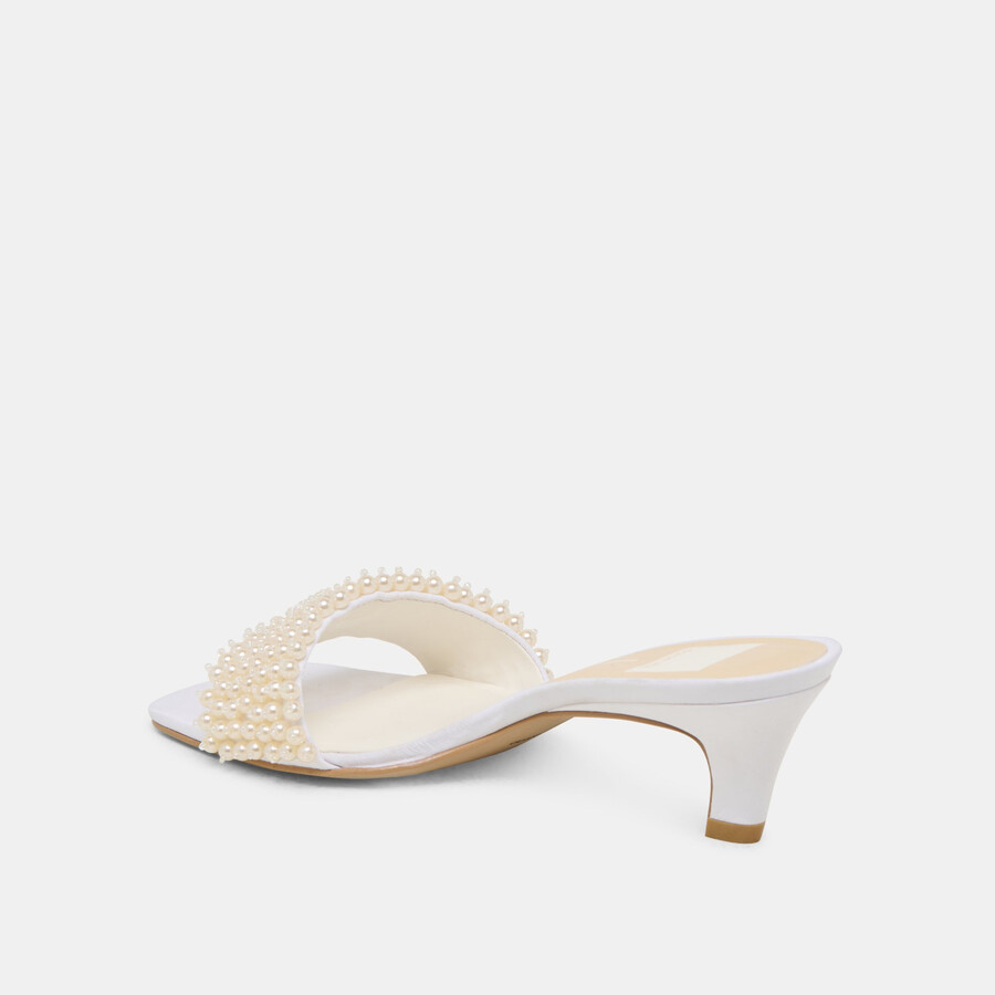tacchi rexa pearl in raso bianco sporco