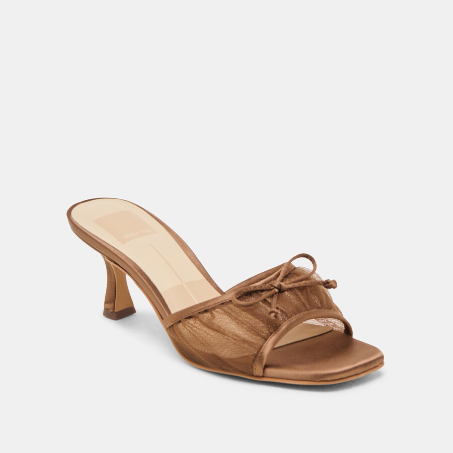 tacchi galen in tulle marrone medio