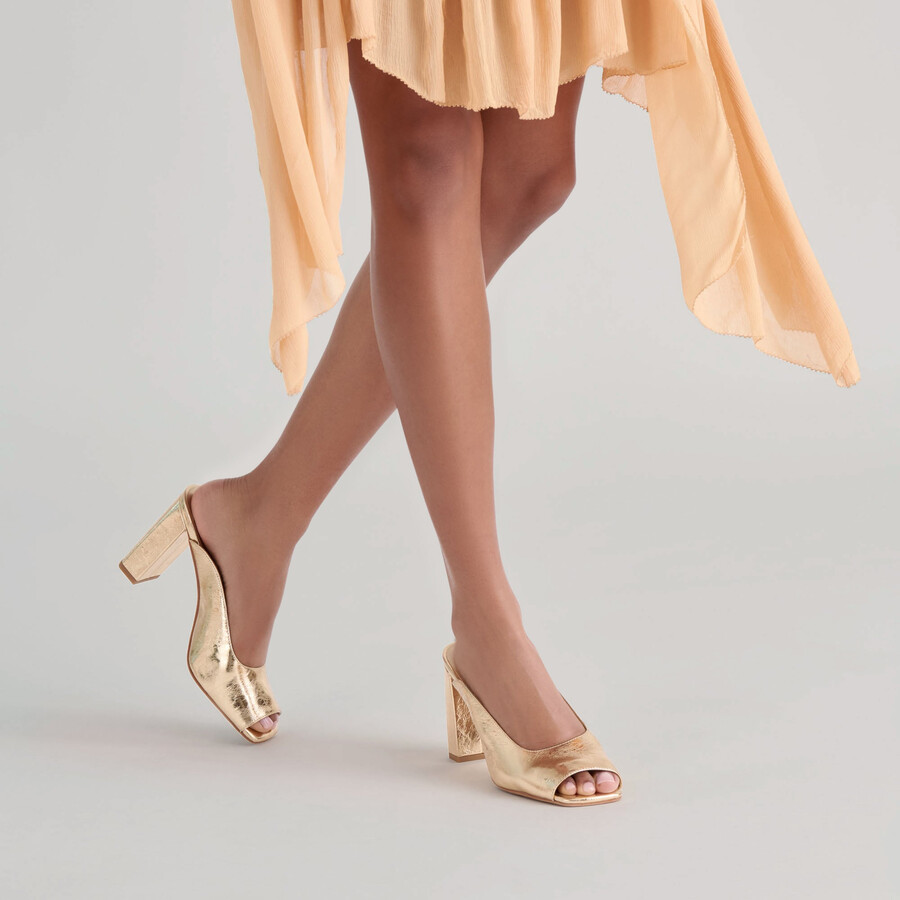 sabela heels pelle invecchiata dorata