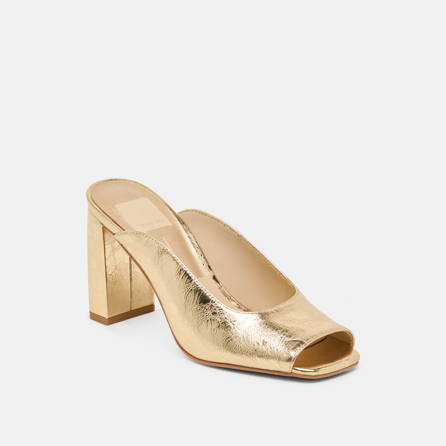 sabela heels pelle invecchiata dorata