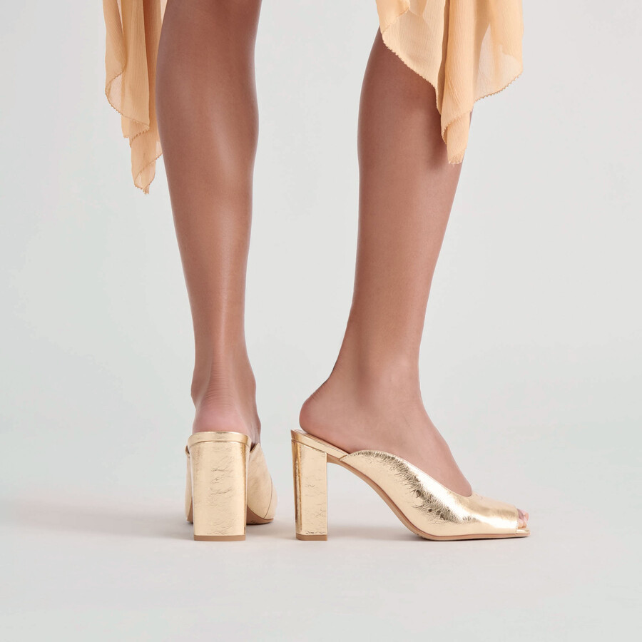 sabela heels pelle invecchiata dorata
