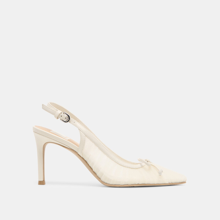 yela heels white tulle