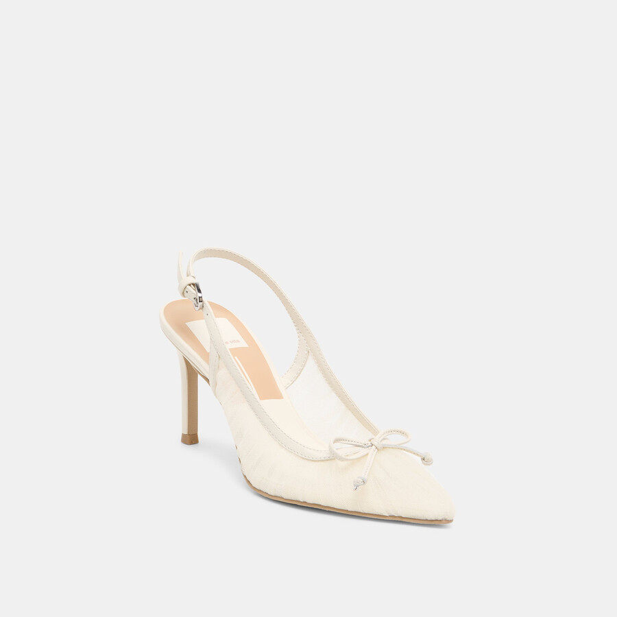 yela heels white tulle