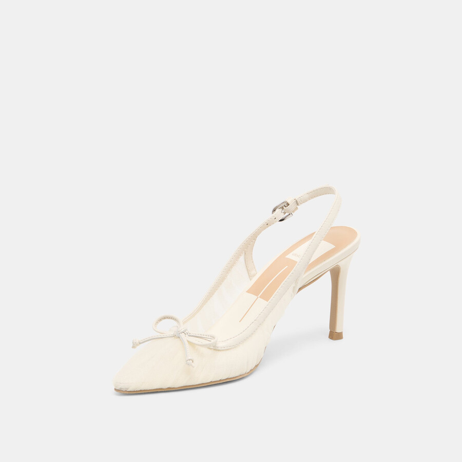 yela heels white tulle