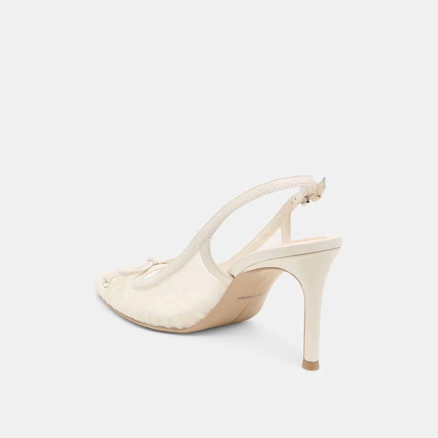 yela heels white tulle