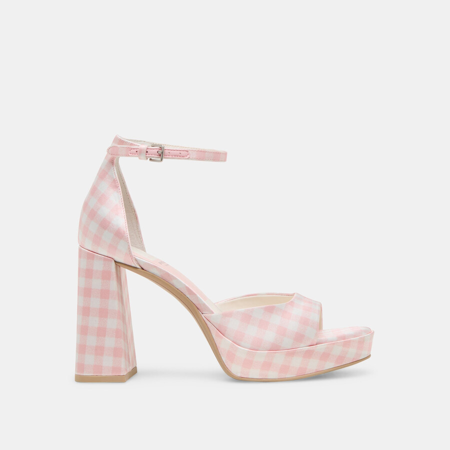 pandro x byrdie golf - scarpe con tacco largo a quadri rosa a quadretti