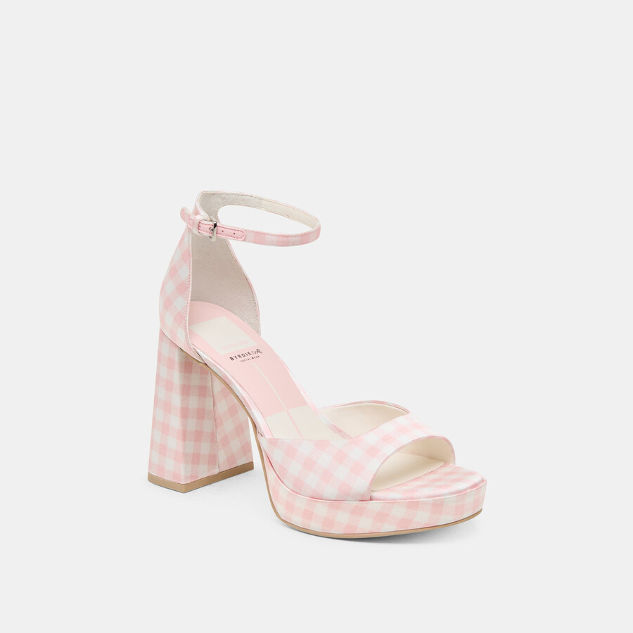 pandro x byrdie golf - scarpe con tacco largo a quadri rosa a quadretti