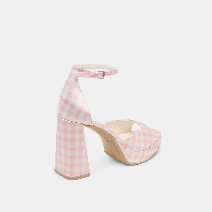 pandro x byrdie golf - scarpe con tacco largo a quadri rosa a quadretti