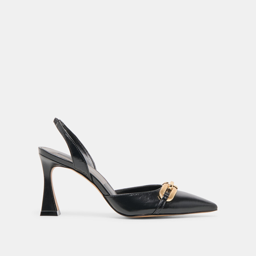 malik heels midnight crinkle patent