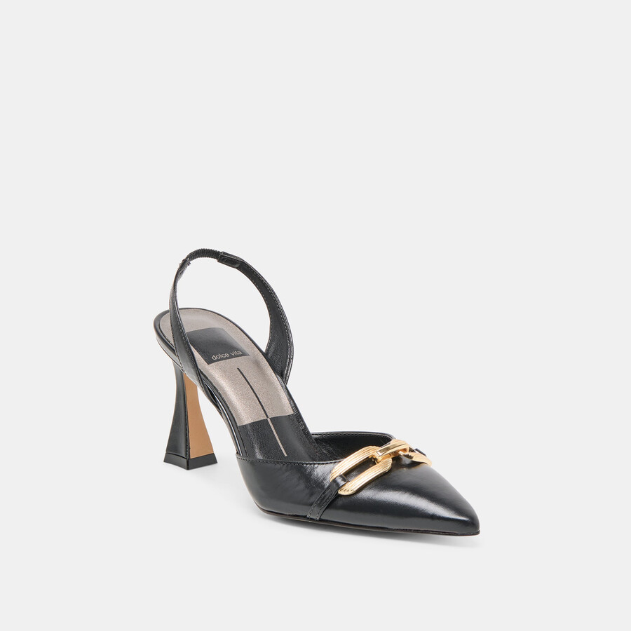 malik heels midnight crinkle patent