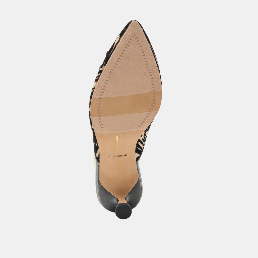 cleo heels zebra velvet mesh