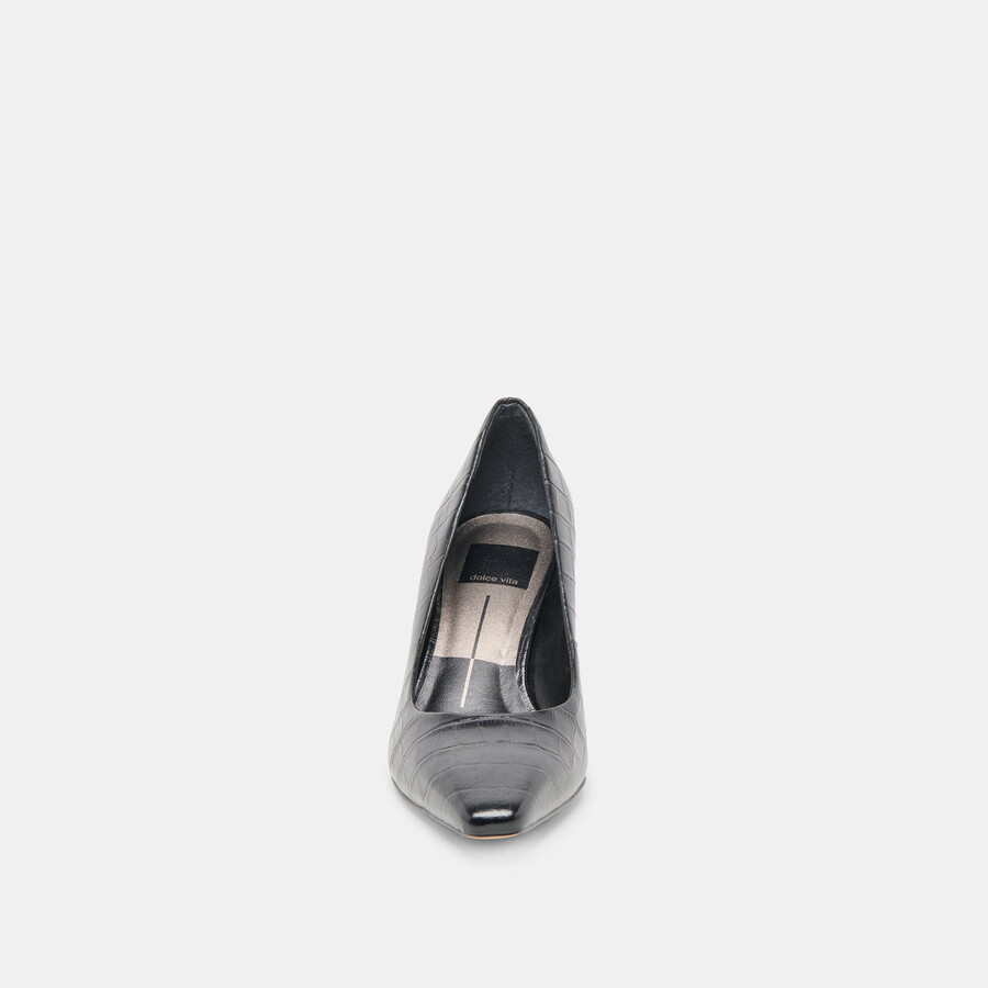 tacco briona noir pelle goffrata coccodrillo
