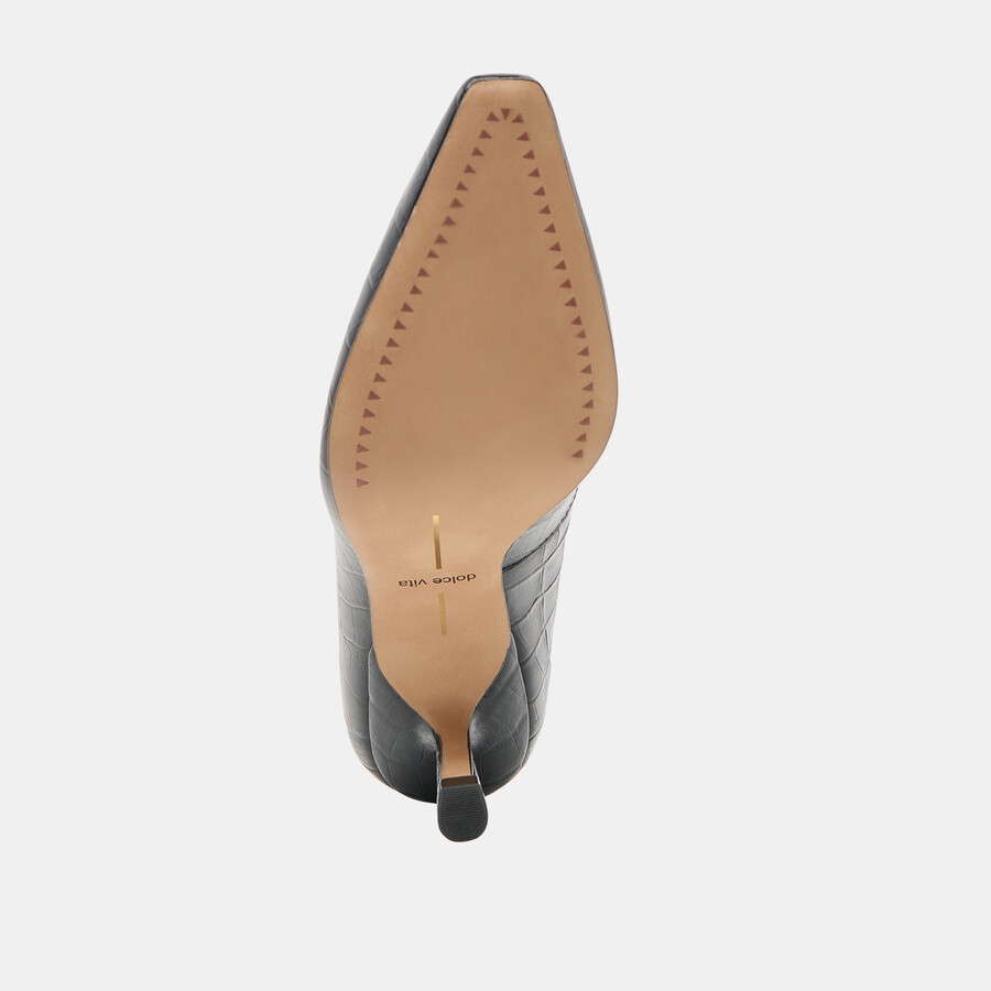 tacco briona noir pelle goffrata coccodrillo