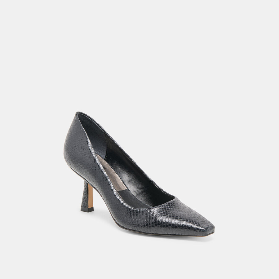 briona heels in pelle goffrata onice