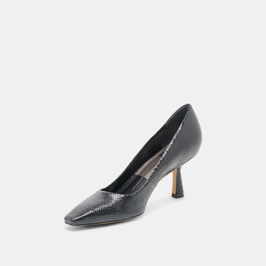 briona heels in pelle goffrata onice