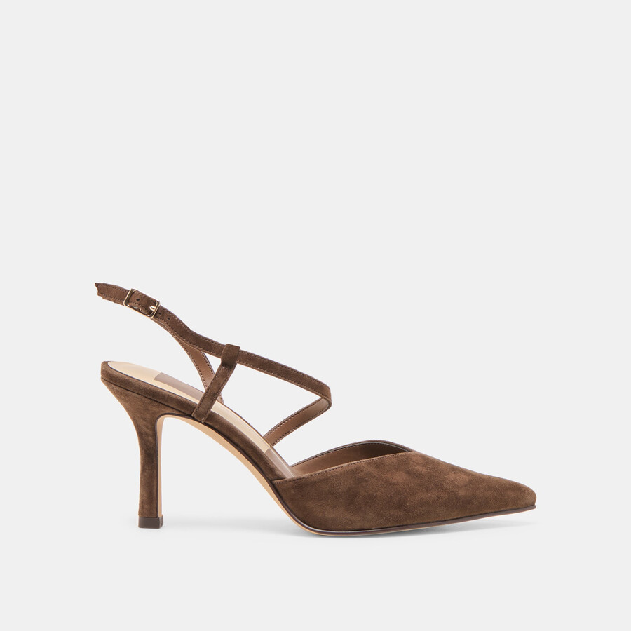 tacchi kamra in pelle scamosciata marrone scuro