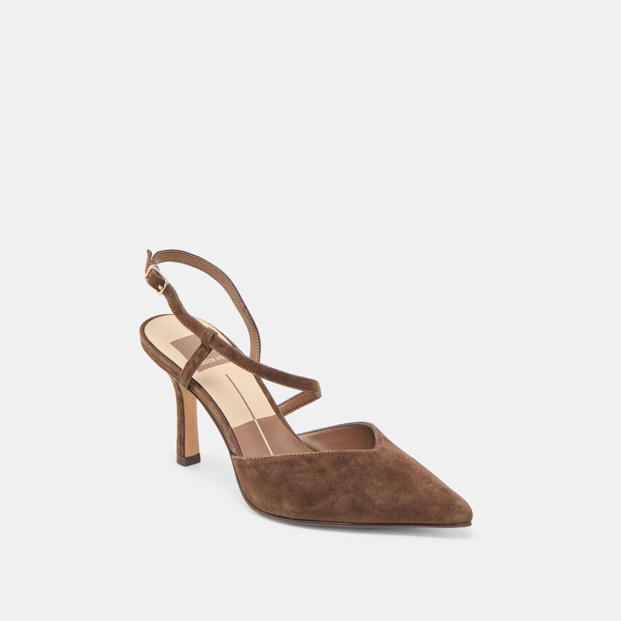 tacchi kamra in pelle scamosciata marrone scuro