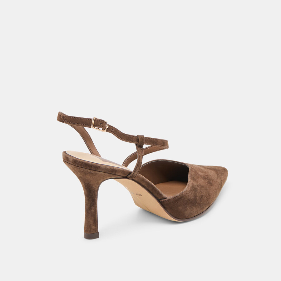 tacchi kamra in pelle scamosciata marrone scuro
