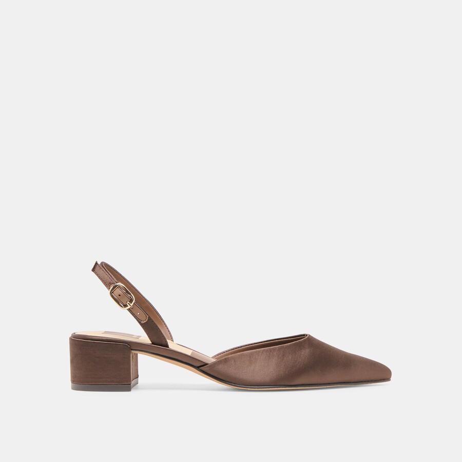 tacchi carel dk brown satin