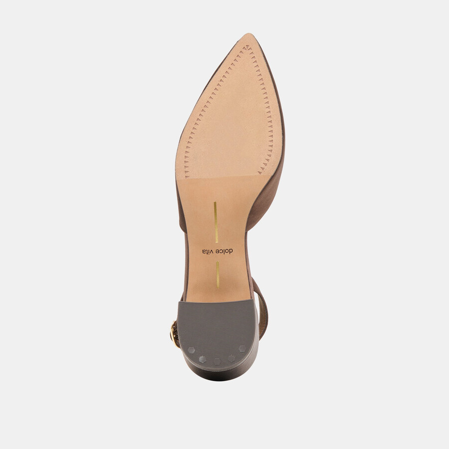 tacchi carel dk brown satin