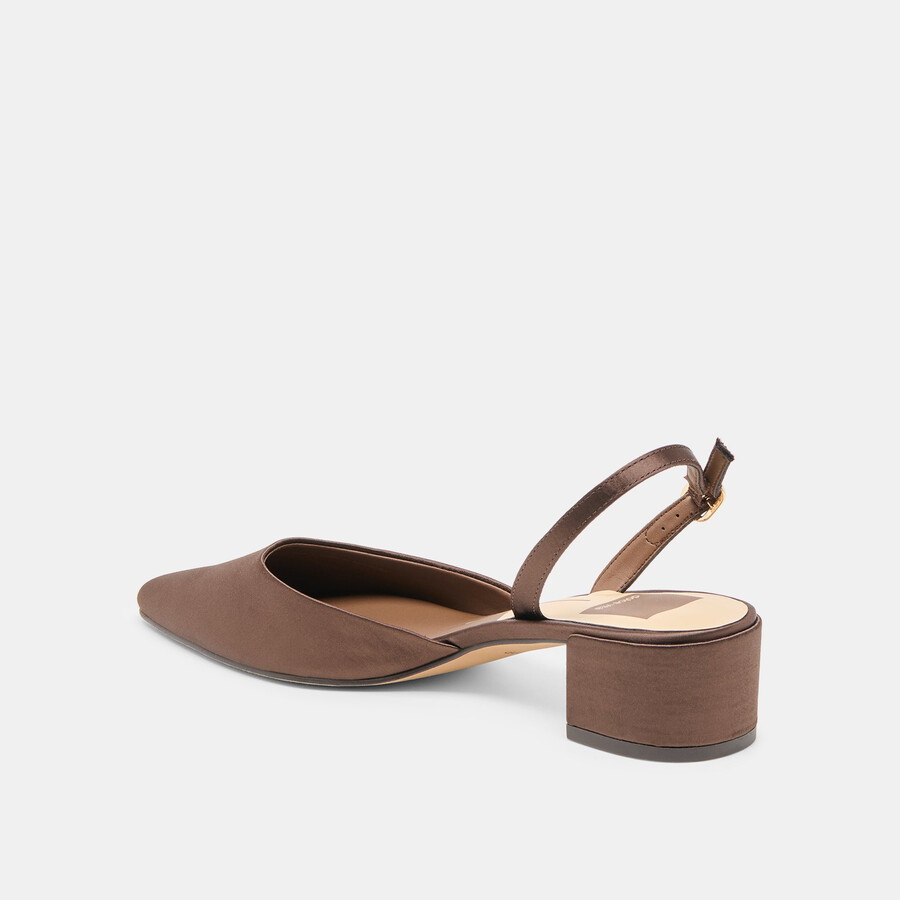 tacchi carel dk brown satin