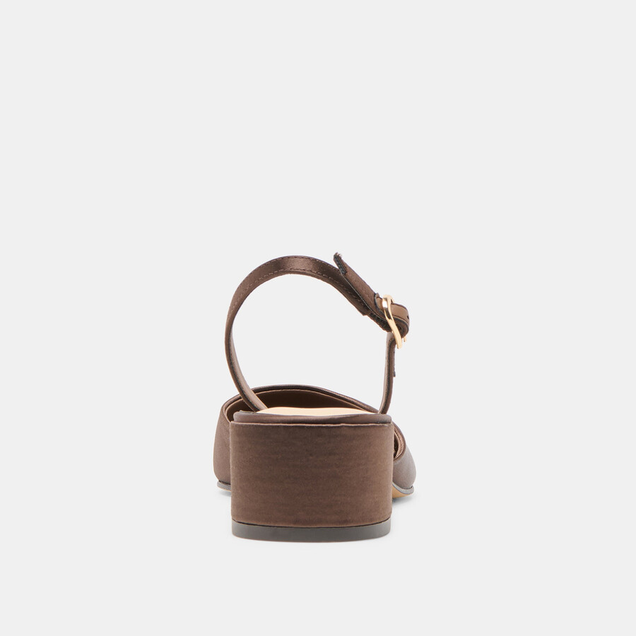 tacchi carel dk brown satin