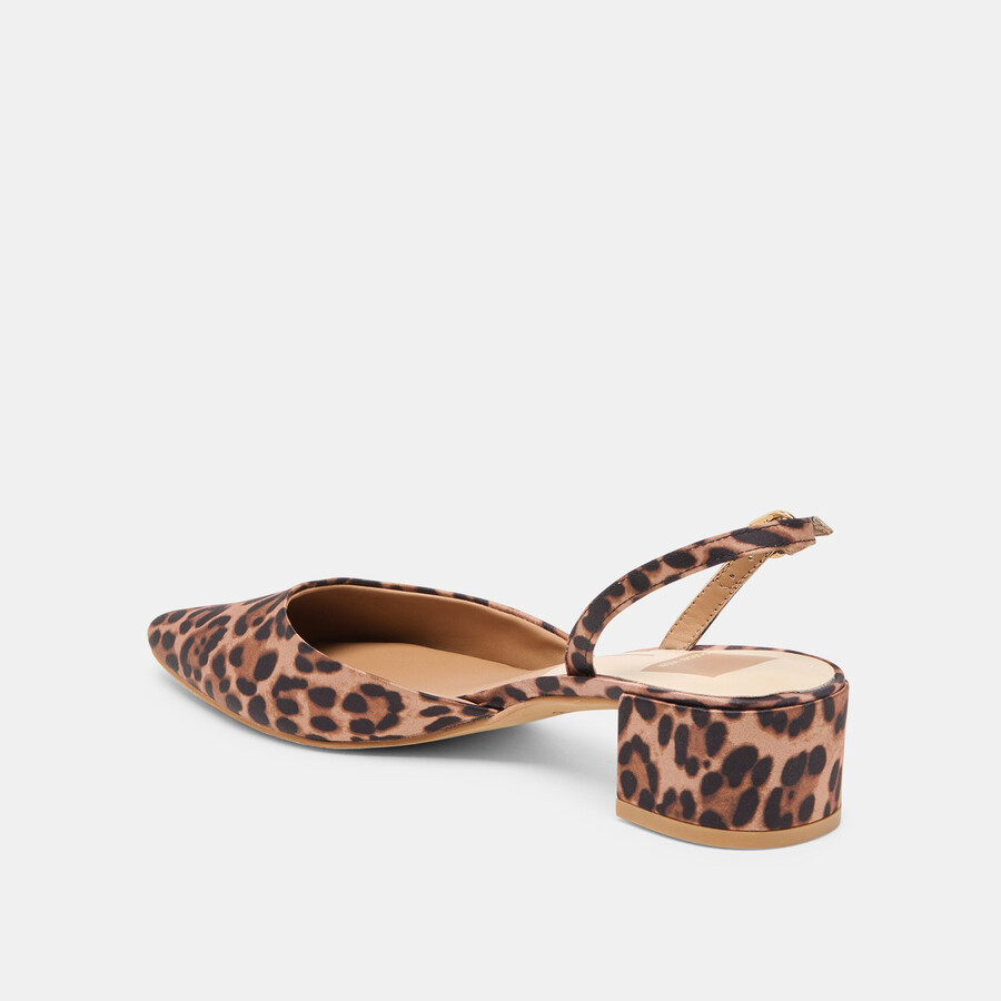 carel heels dk leopard satin