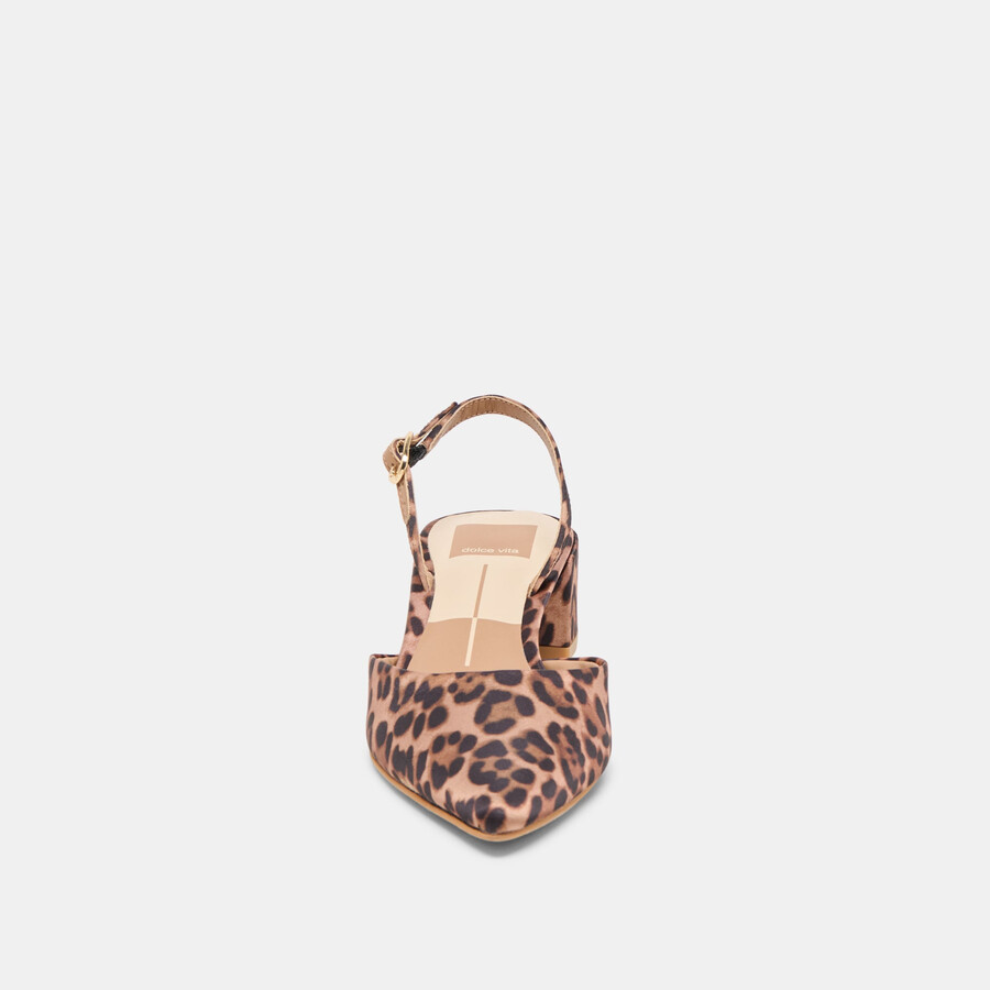 carel heels dk leopard satin