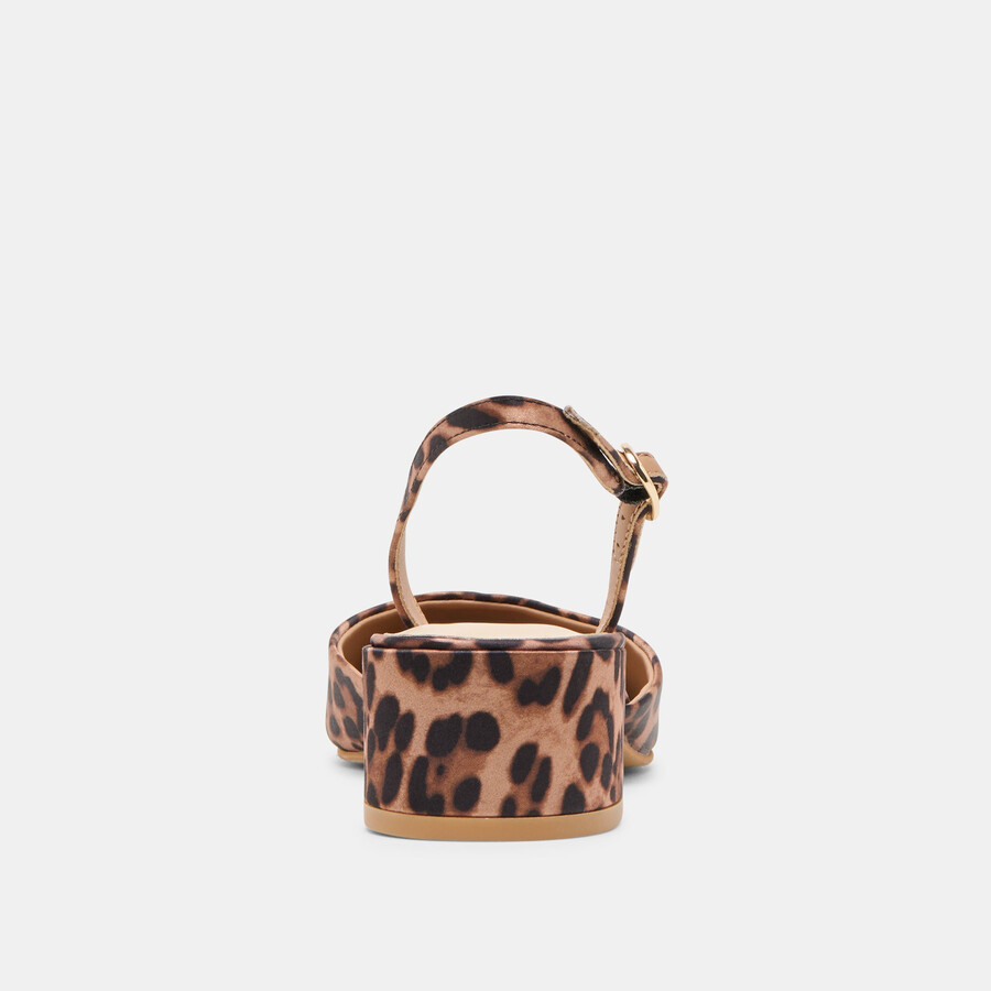 carel heels dk leopard satin