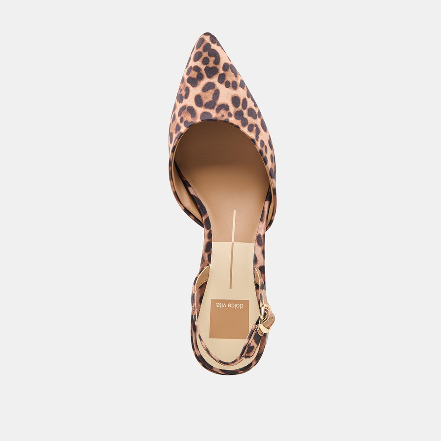 carel heels dk leopard satin