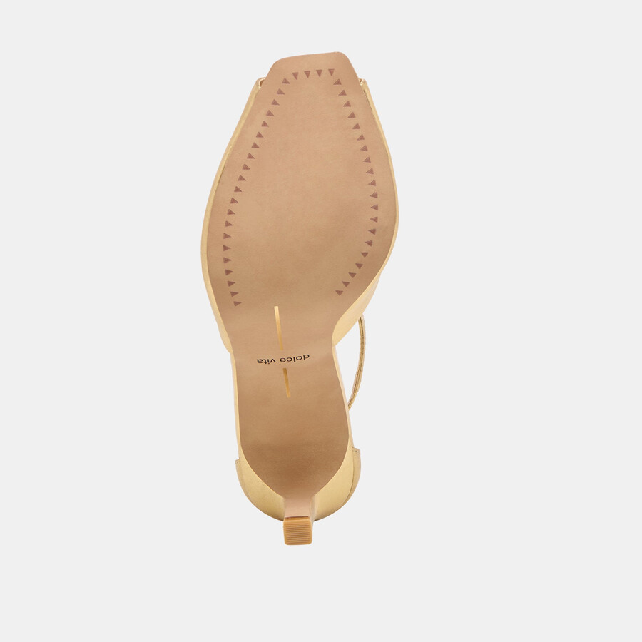 serlo heels gold crinkle patent
