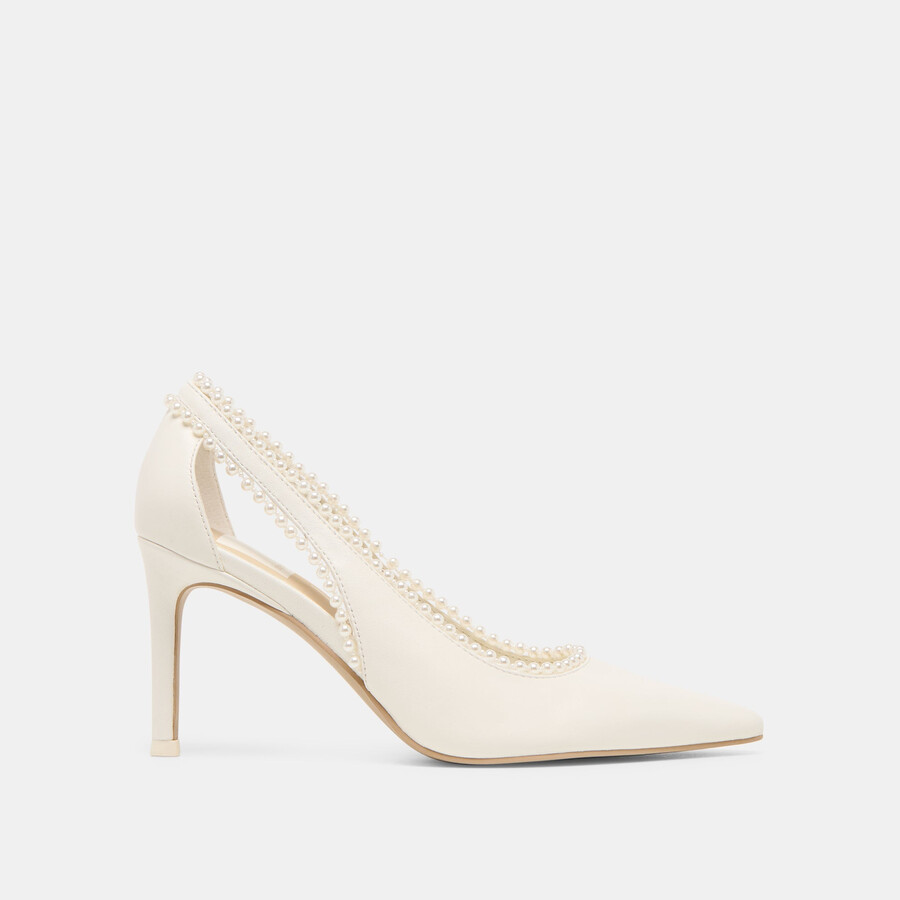 tacchi kelson pearl in vera pelle bianca