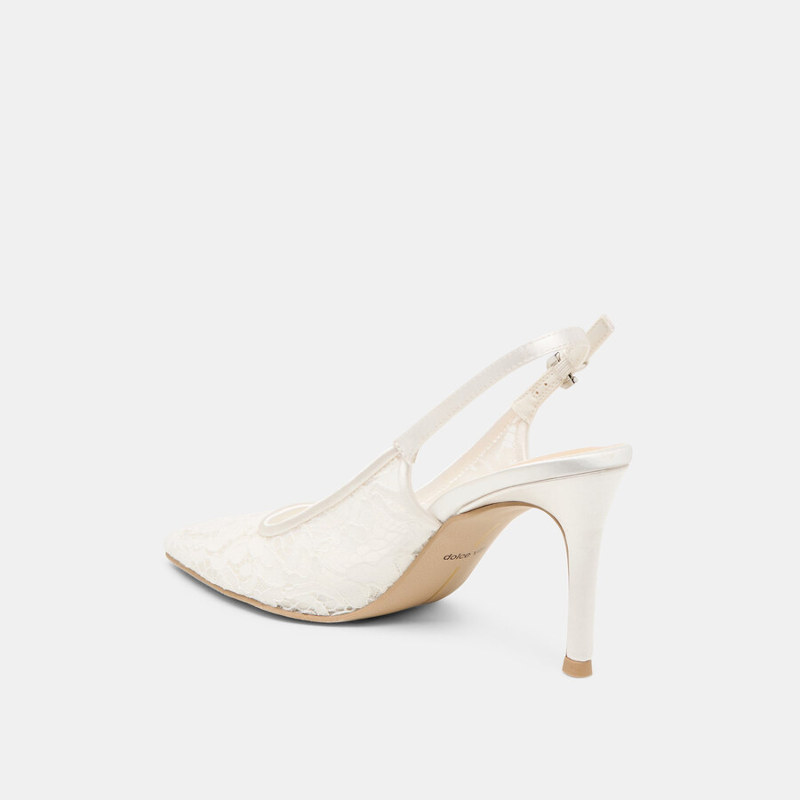 yami heels true white lace