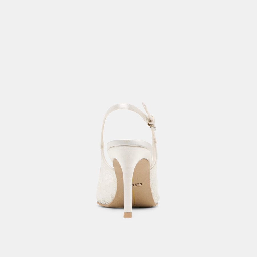 yami heels true white lace