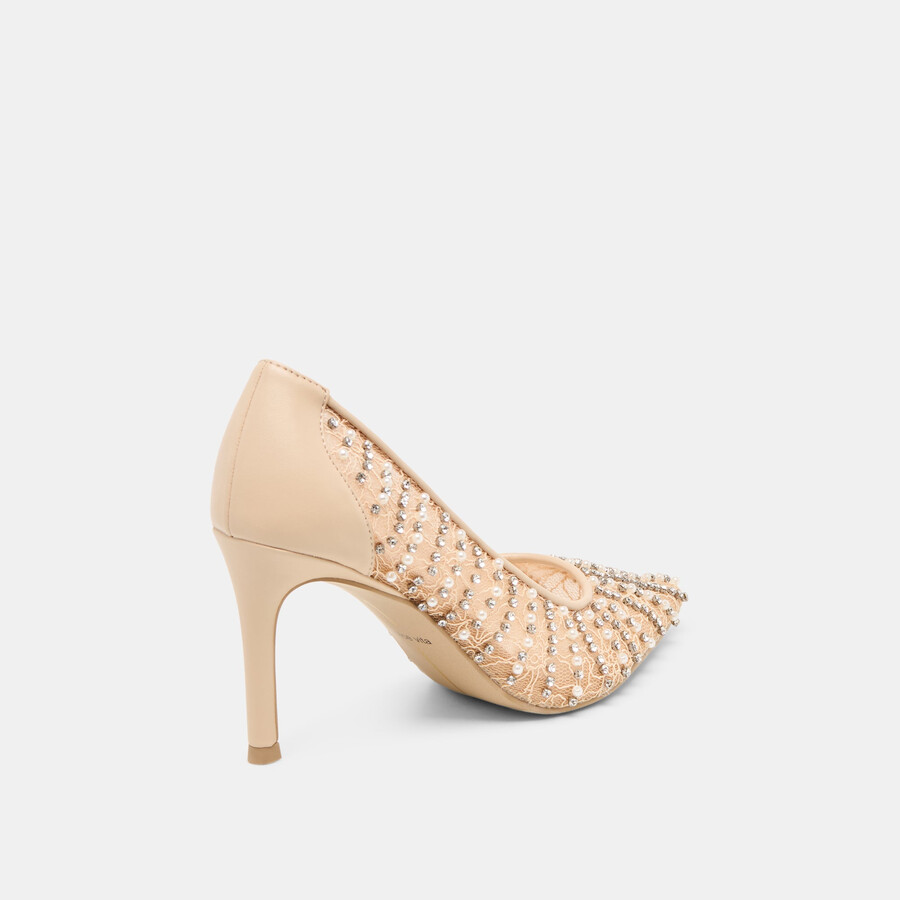 tacchi kashe pearl in pizzo rosa e rete