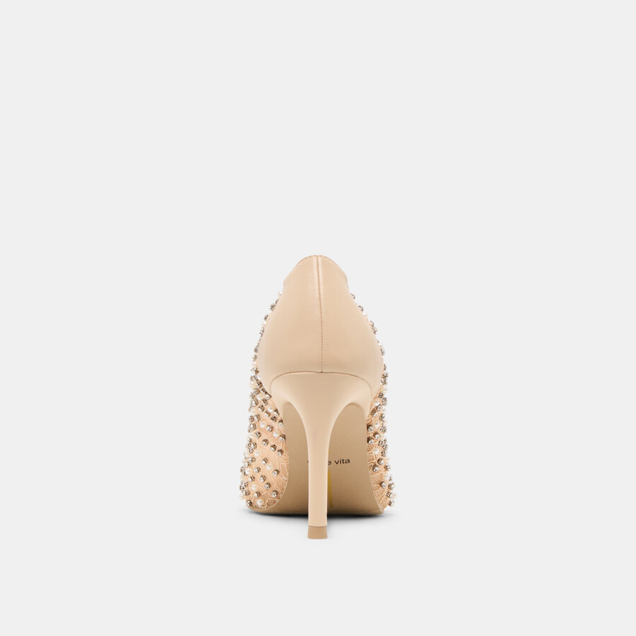 tacchi kashe pearl in pizzo rosa e rete