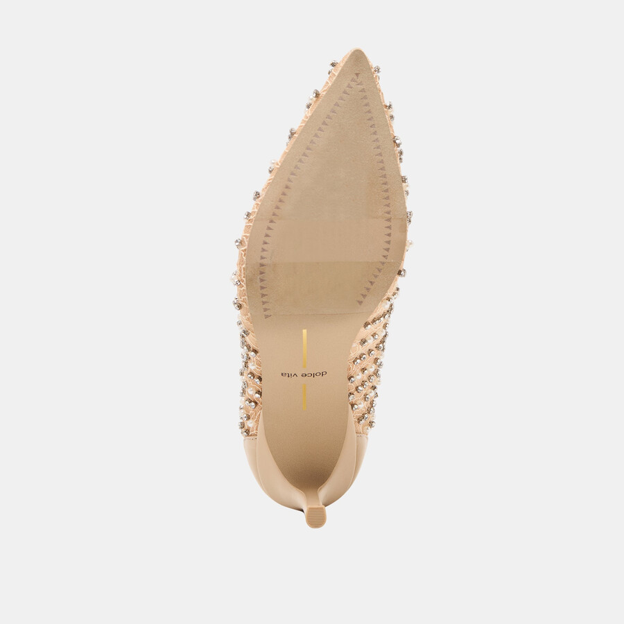 tacchi kashe pearl in pizzo rosa e rete