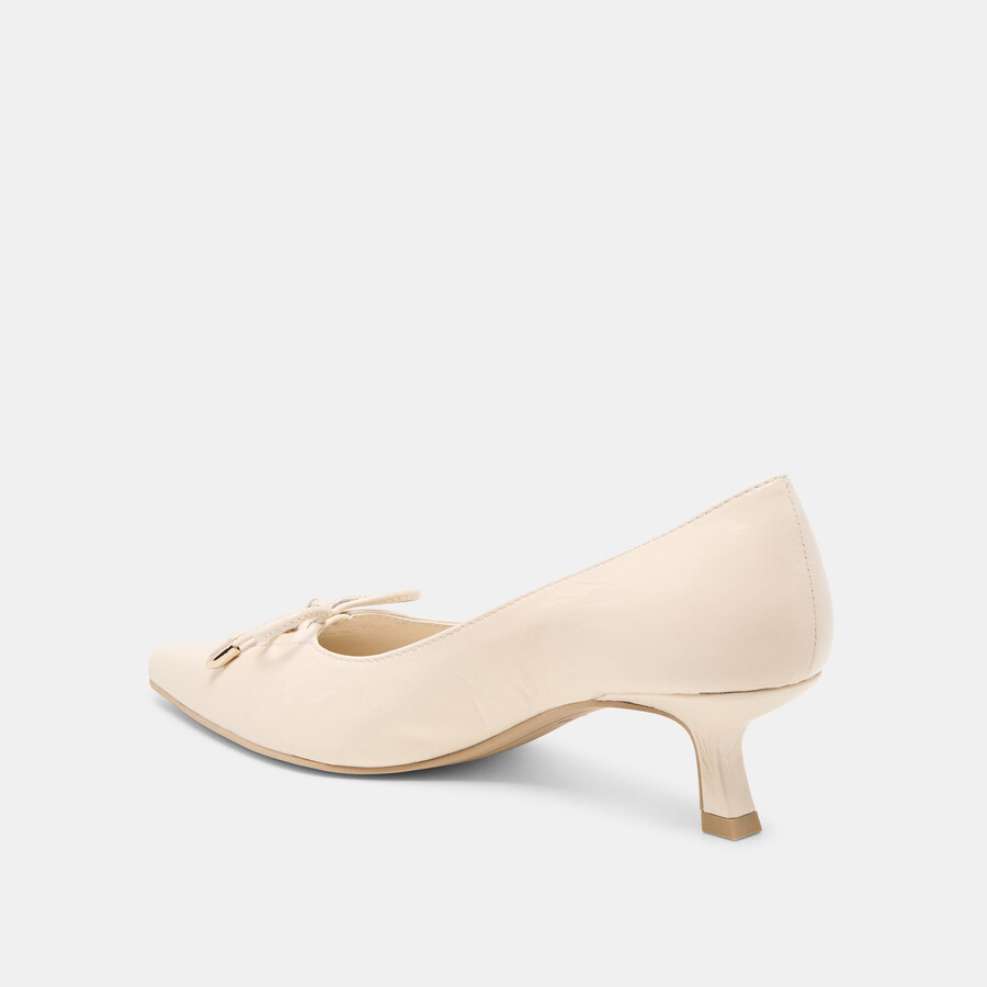 clarie heels bone crinkle in pelle verniciata