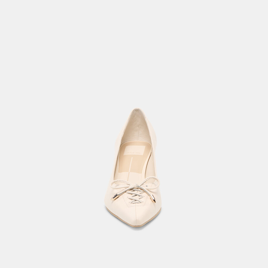 clarie heels bone crinkle in pelle verniciata