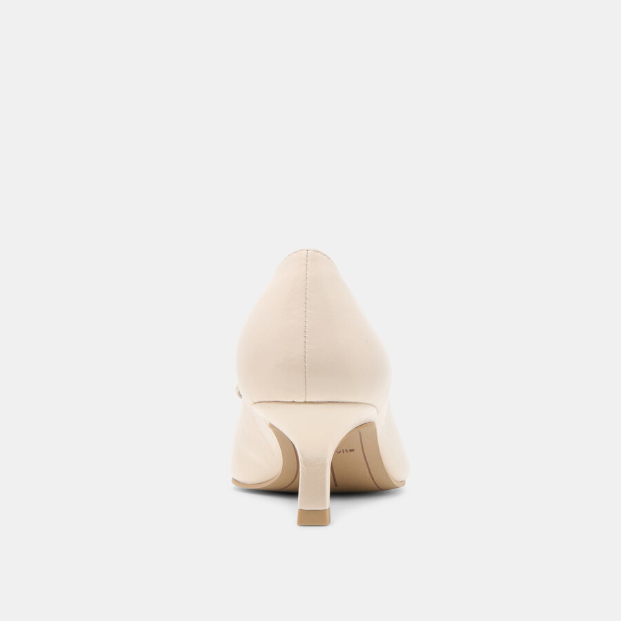clarie heels bone crinkle in pelle verniciata