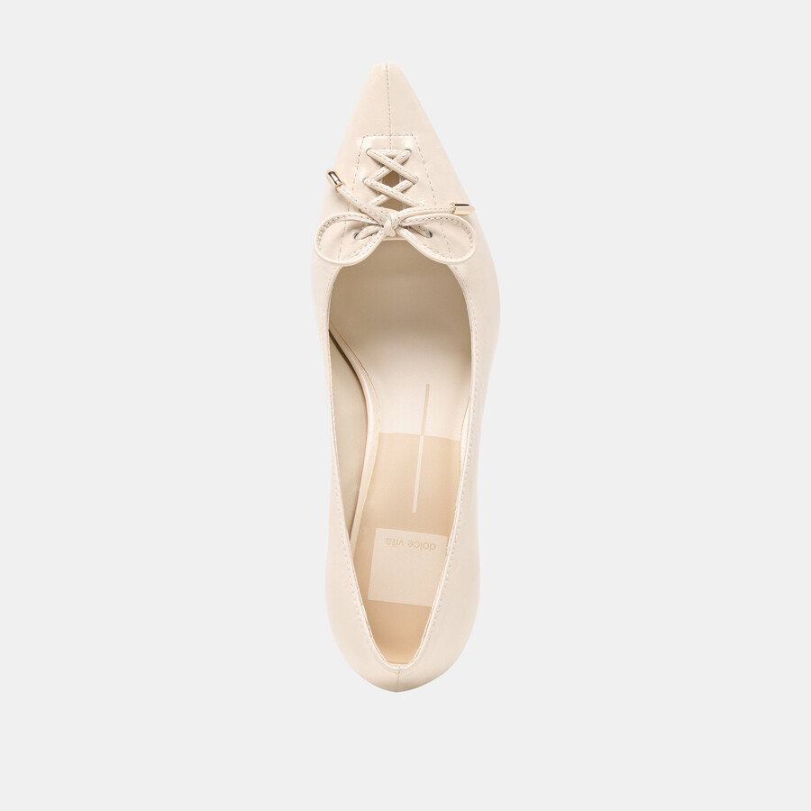 clarie heels bone crinkle in pelle verniciata